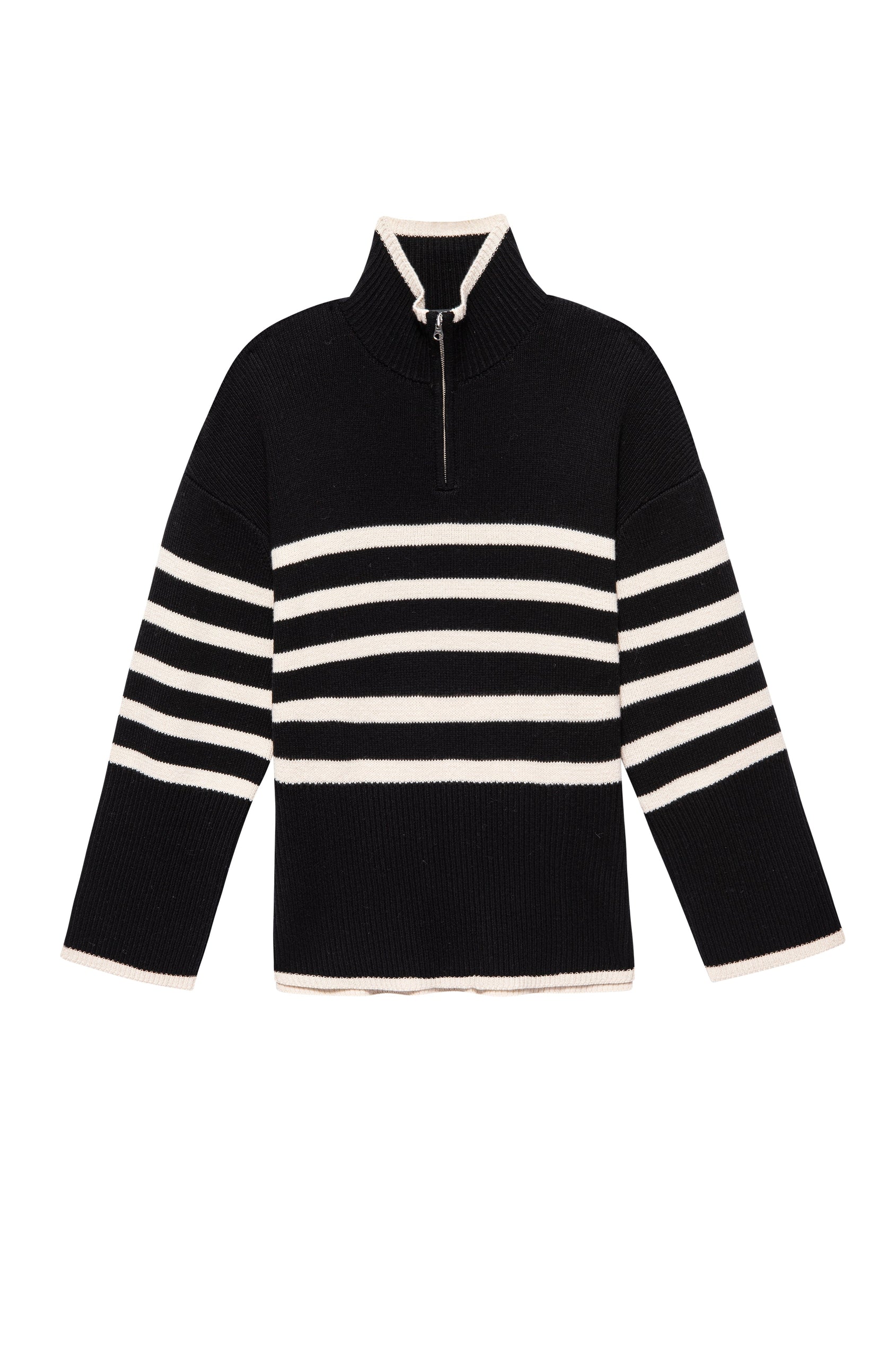 TESSA SWEATER - ONYX IVORY STRIPE