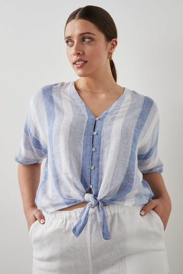 THEA TOP NEVIS STRIPE - FRONT MODEL 2