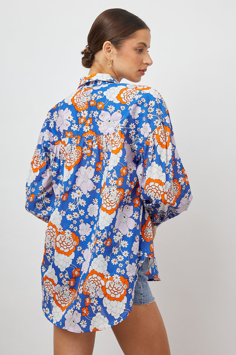 BLUE JANAE COBALT FLORAL TOP-BACK