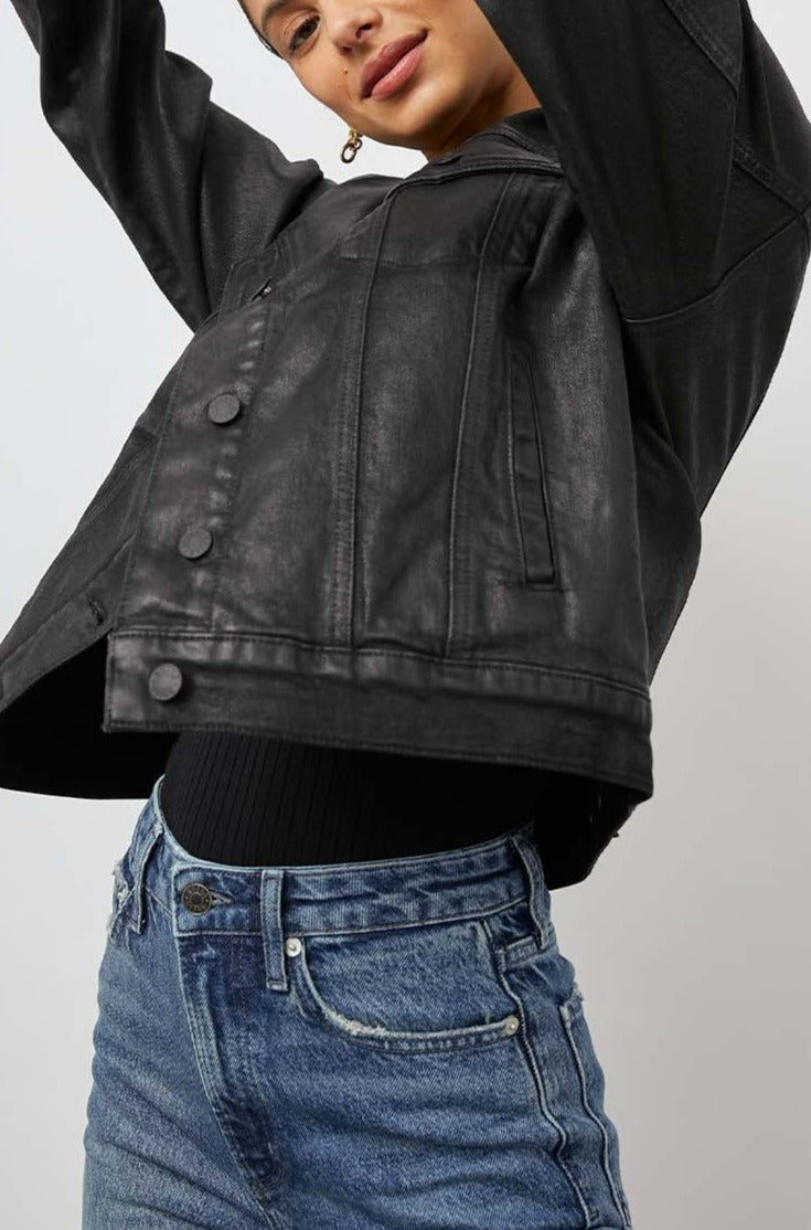MULHOLLAND JACKET - COATED NOIR