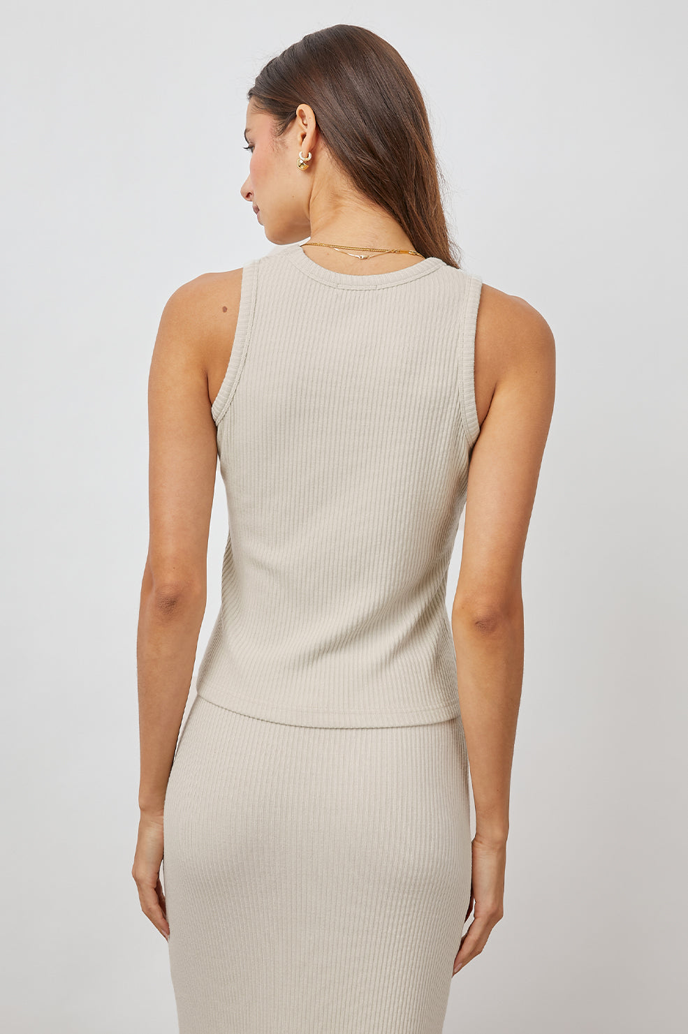 The Racer Tank Ivory Tank Top - back