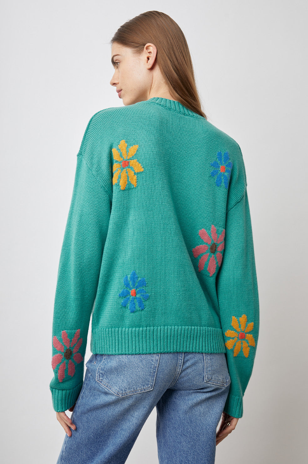 ZOEY SWEATER MULTI FLOWERS - BACK BODY