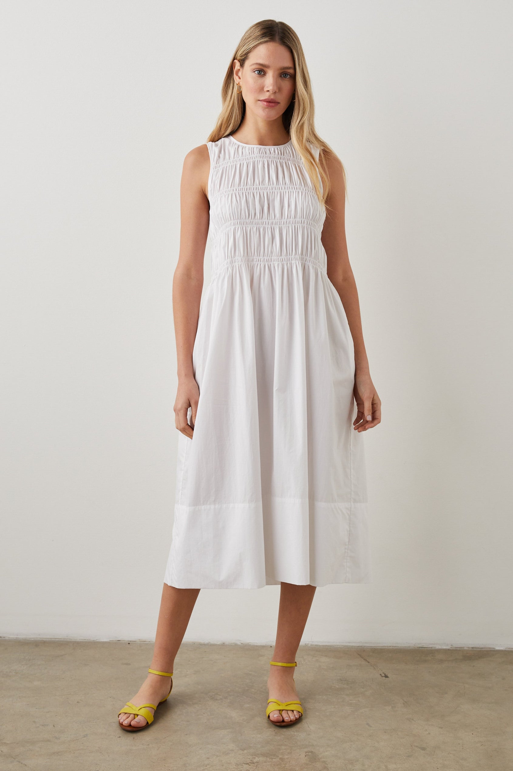 TILDA DRESS WHITE - FRONT FULL BODY