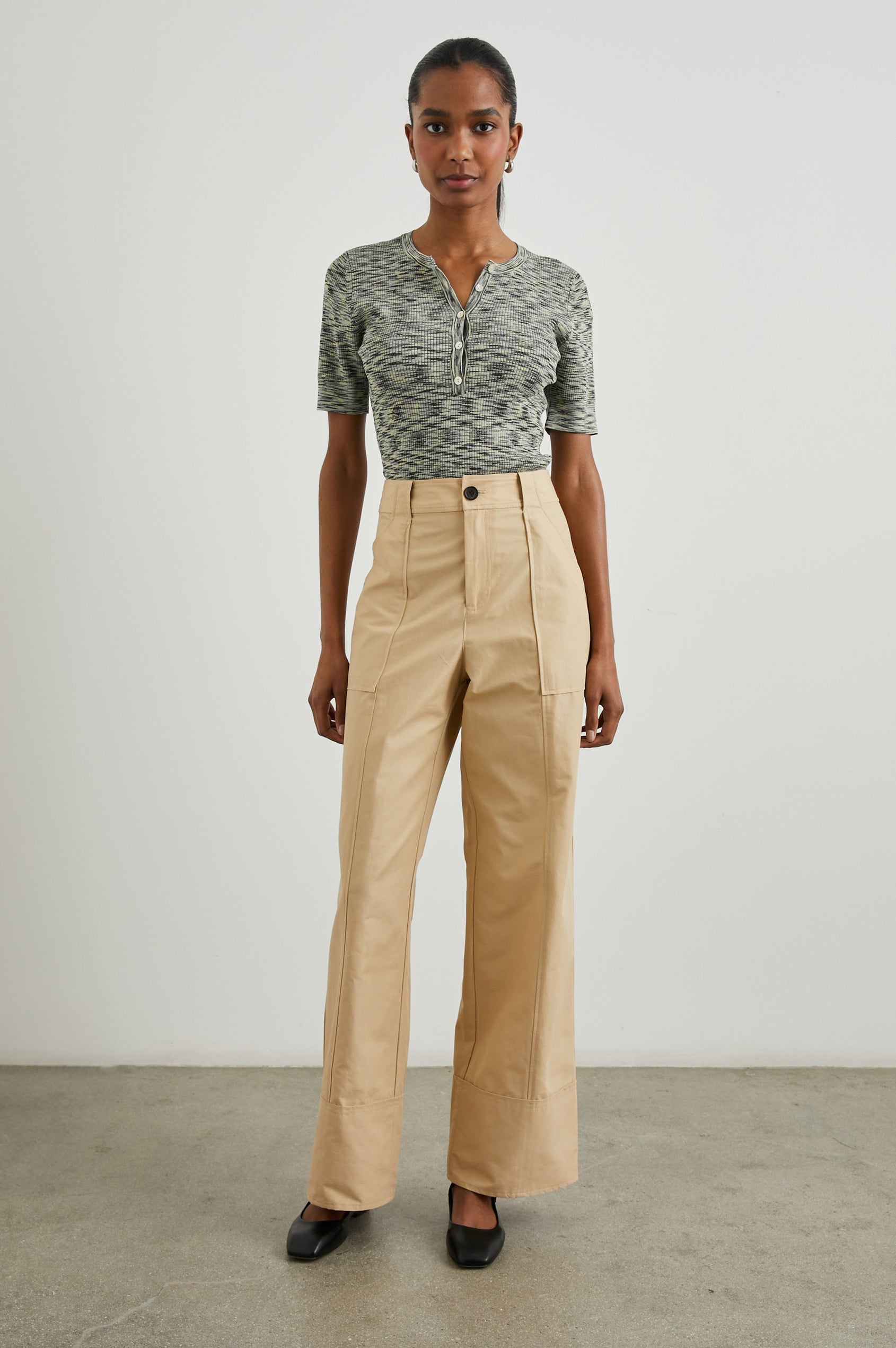 TONI TOP - MINT NAVY SPACE DYE - FULL BODY