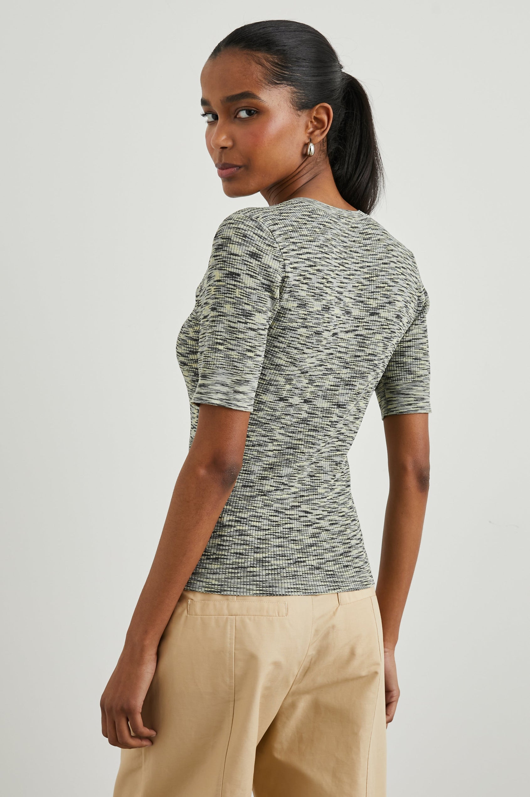 TONI TOP - MINT NAVY SPACE DYE - BACK BODY