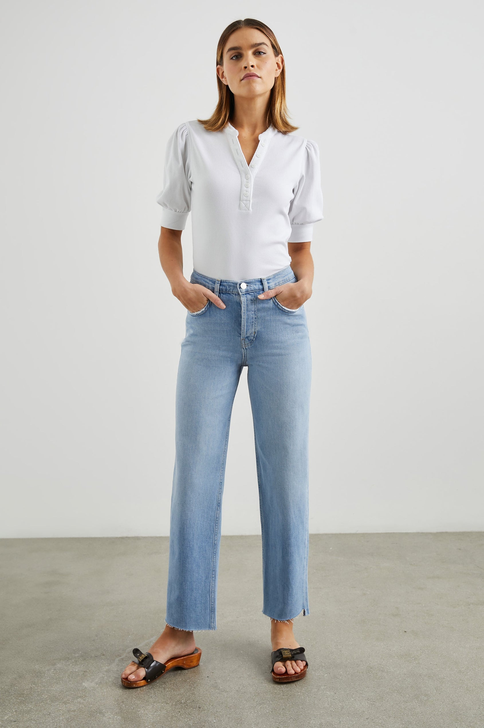 TOPANGA CROP STRAIGHT - BLUE MIST STEP HEM - FULL BODY