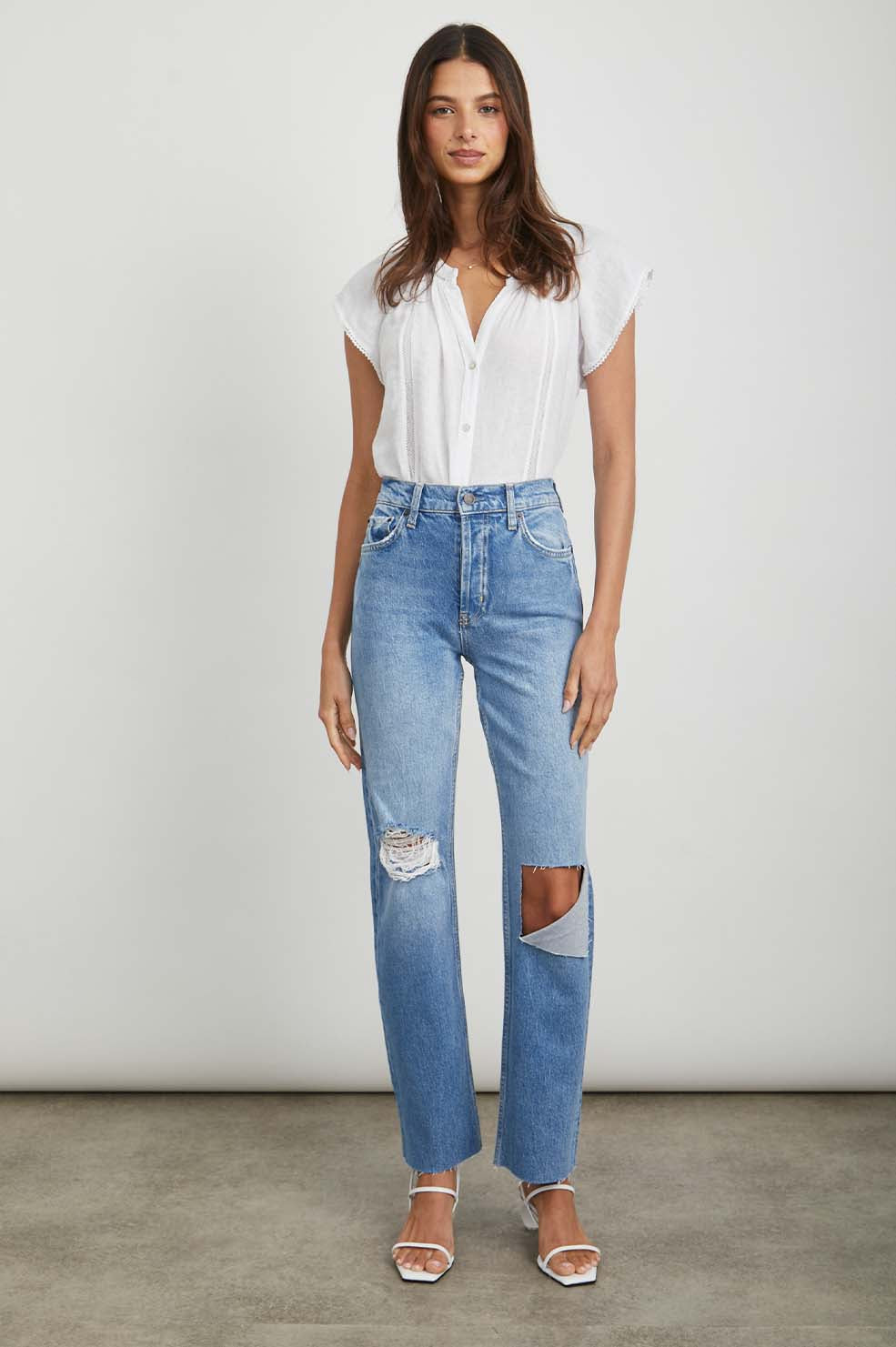 TOPANGA STRAIGHT - FADED BLUE DESTROY - FRONT 