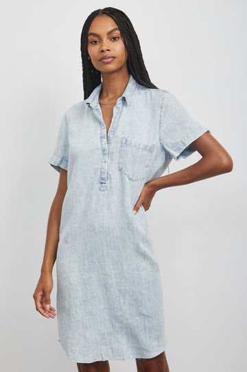 VALERIE LIGH ACID WASH DRESS- FRONT