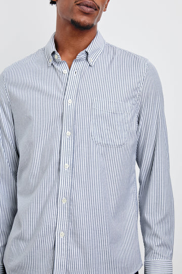 VANCE SHIRT - BLUE WHITE STRIPE