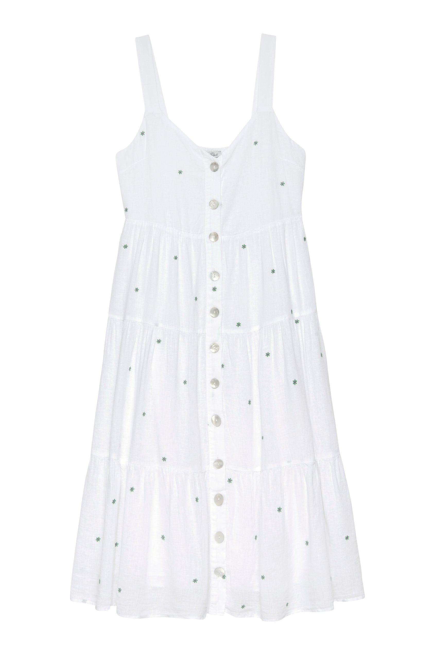 VIOLET DRESS - GREEN DAISY EMBROIDERY