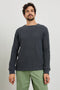 Wade Long-Sleeve Waffle Knit Thermal with a Crew Neck in Ink Colorway - Front View Featured on Model