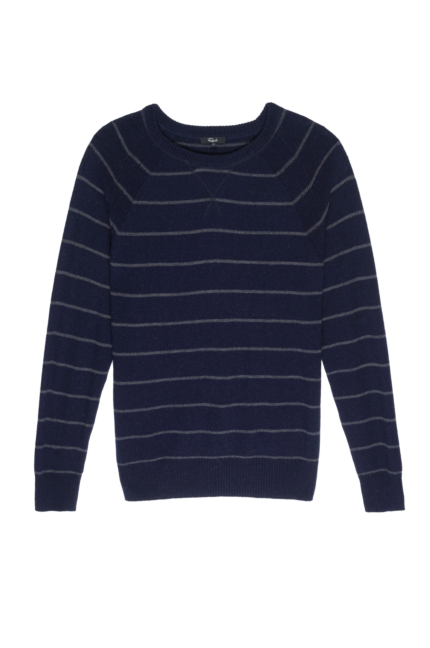 Watkins Navy Charcoal Crew Neck Sweater- flat