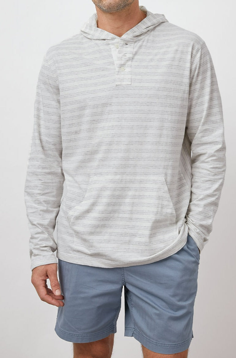 WESTON ECRU NAUTICAL STRIPE HOODIE- FRONT