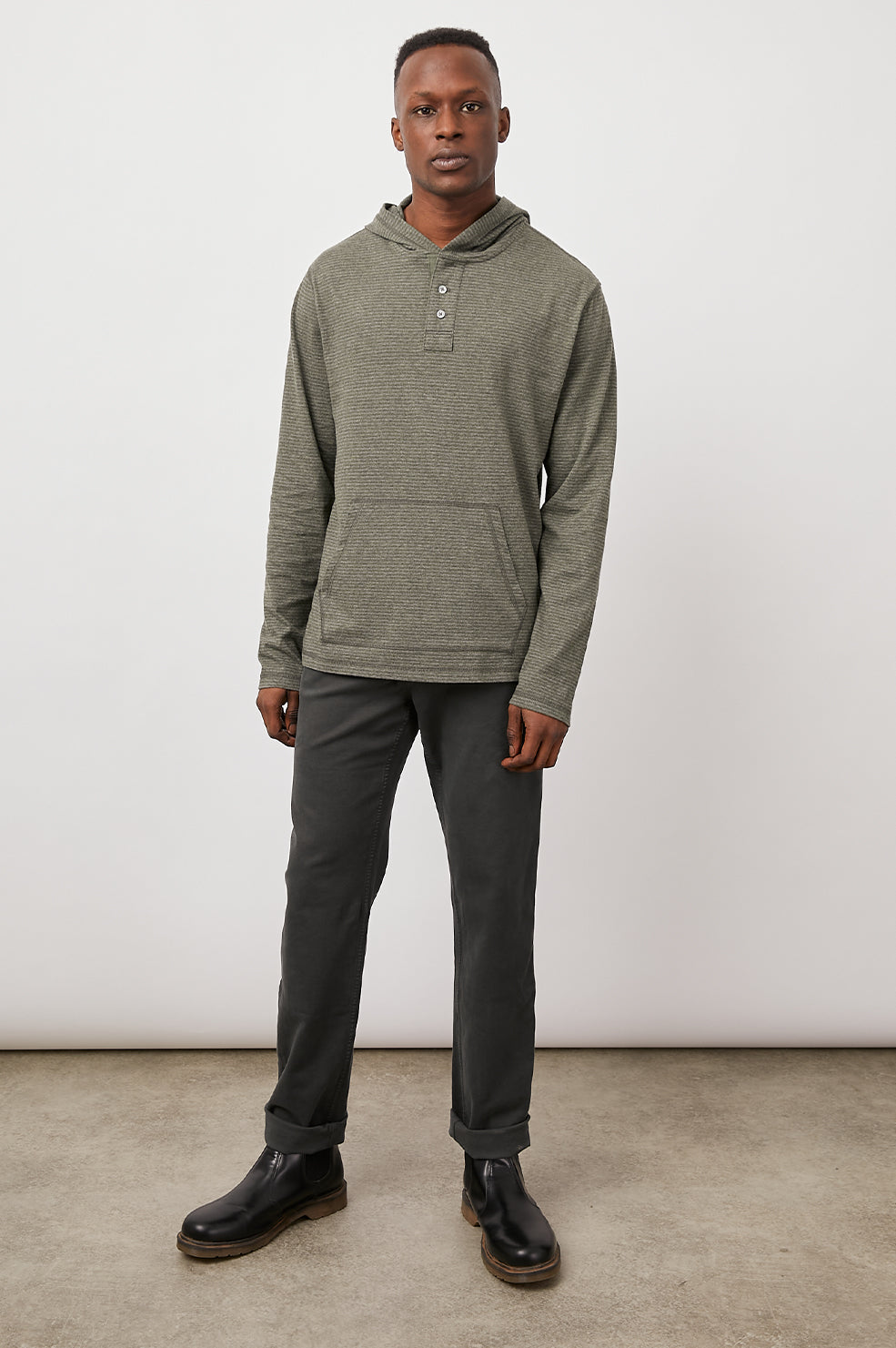 WESTON HOODIE - HUNTER CHARCOAL STRIPE