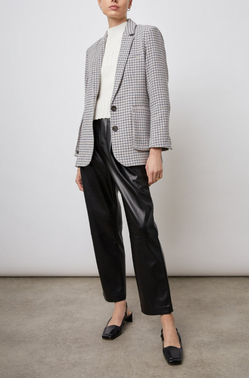 WINDSOR LILAC NAVY MINI CHECK BLAZER-FULL FRONT BODY