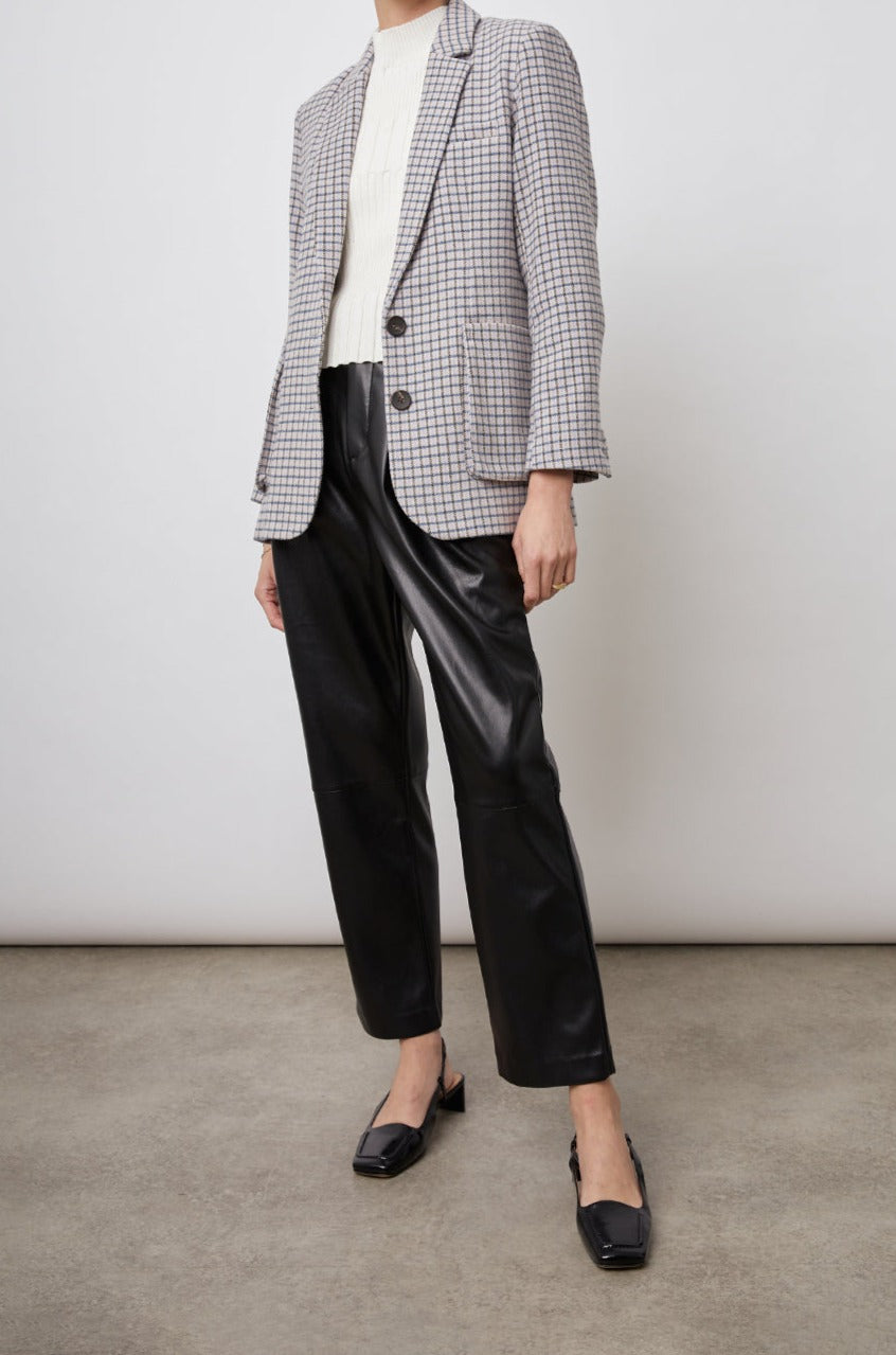 WINDSOR LILAC NAVY MINI CHECK BLAZER-FULL FRONT BODY