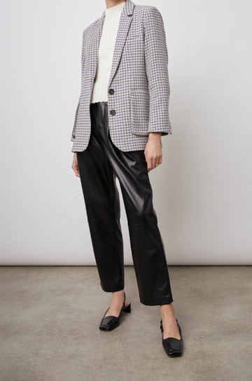 WINDSOR LILAC NAVY MINI CHECK BLAZER-FULL FRONT BODY