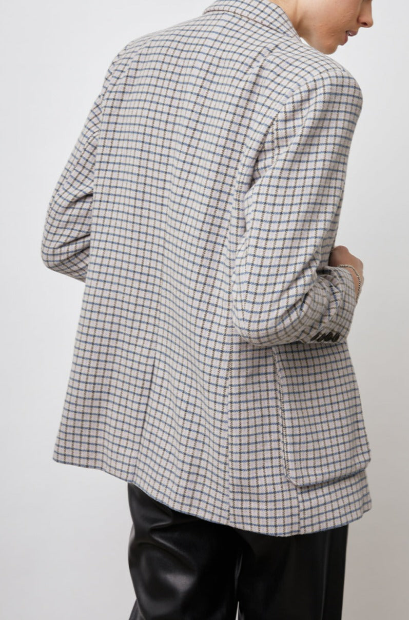 WINDSOR LILAC NAVY MINI CHECK BLAZER-BACK