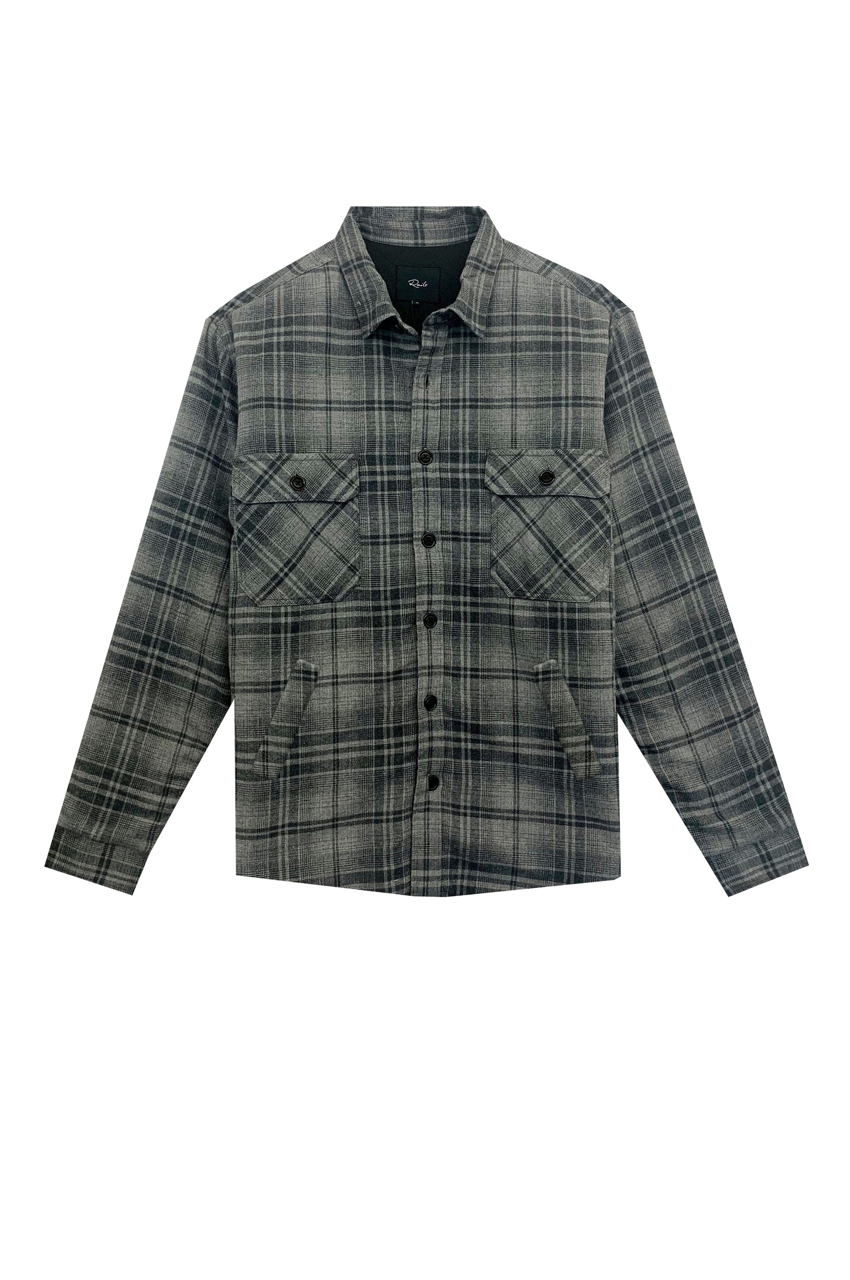 Worthing lined buttondown coat in grey melange creosote - flat