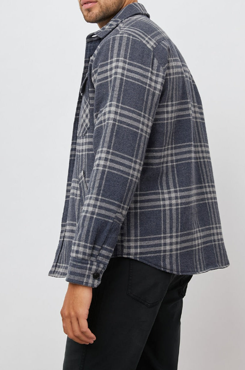 WORTHING JACKET RAVEN GREY MELANGE - SIDE BACK BODY