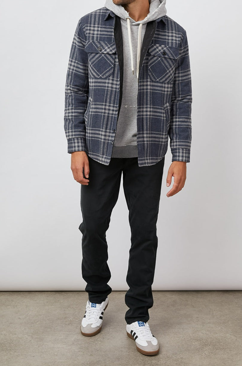 WORTHING JACKET RAVEN GREY MELANGE - FRONT FULL BODY