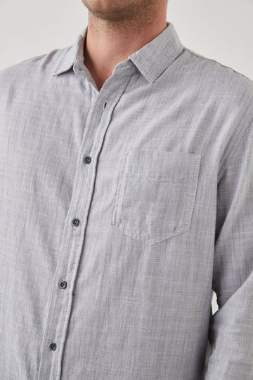 WYATT SHIRT IRON GATE - FRONT BUTTON DETAILS