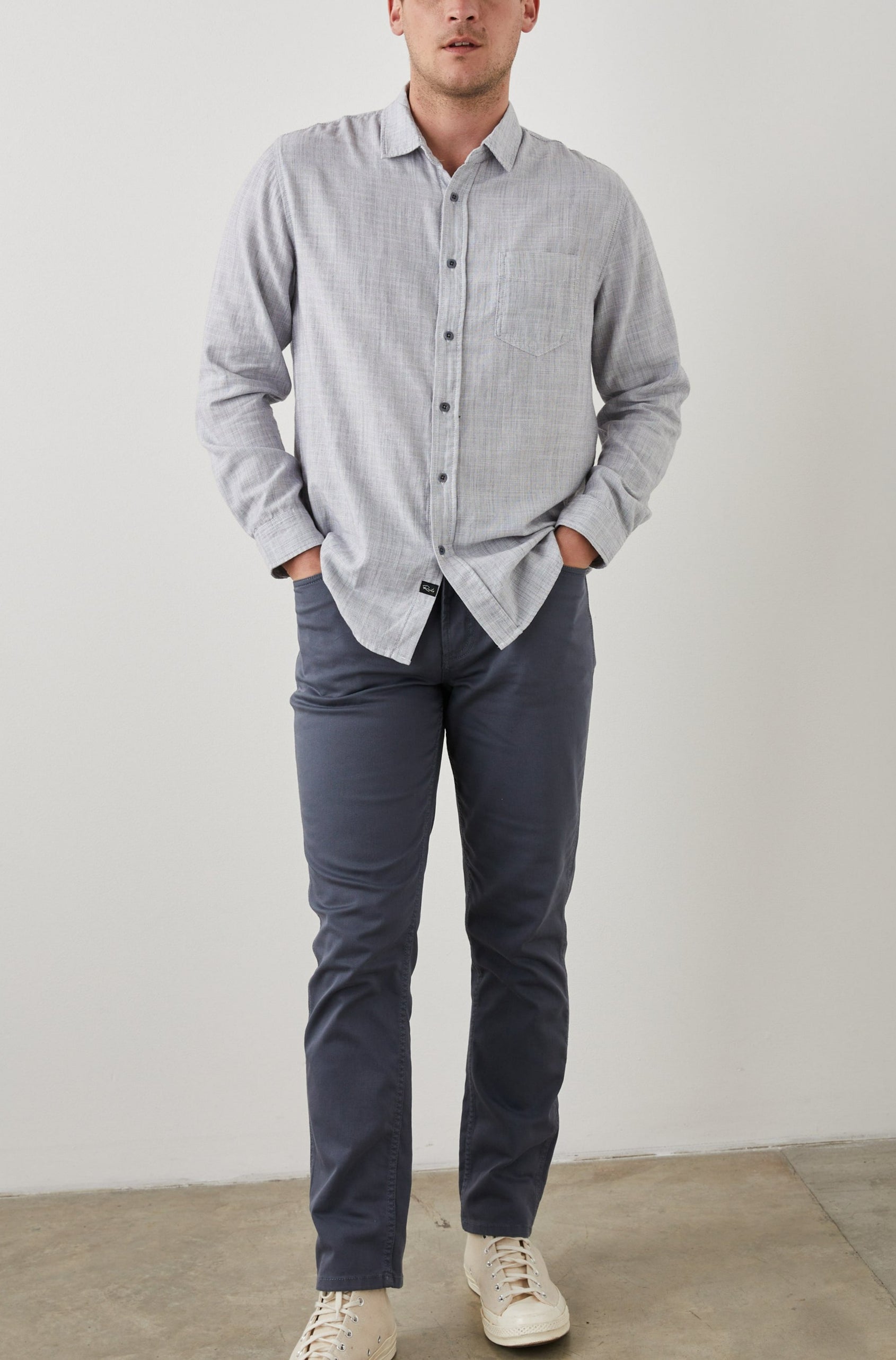 WYATT SHIRT IRON GATE - FRONT FULL BODY