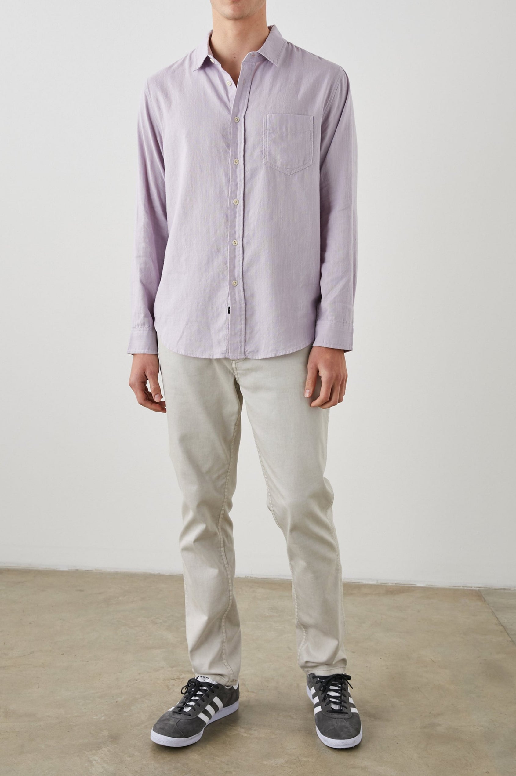 WYATT LAVENDER SHIRT - FRONT FULL BODY