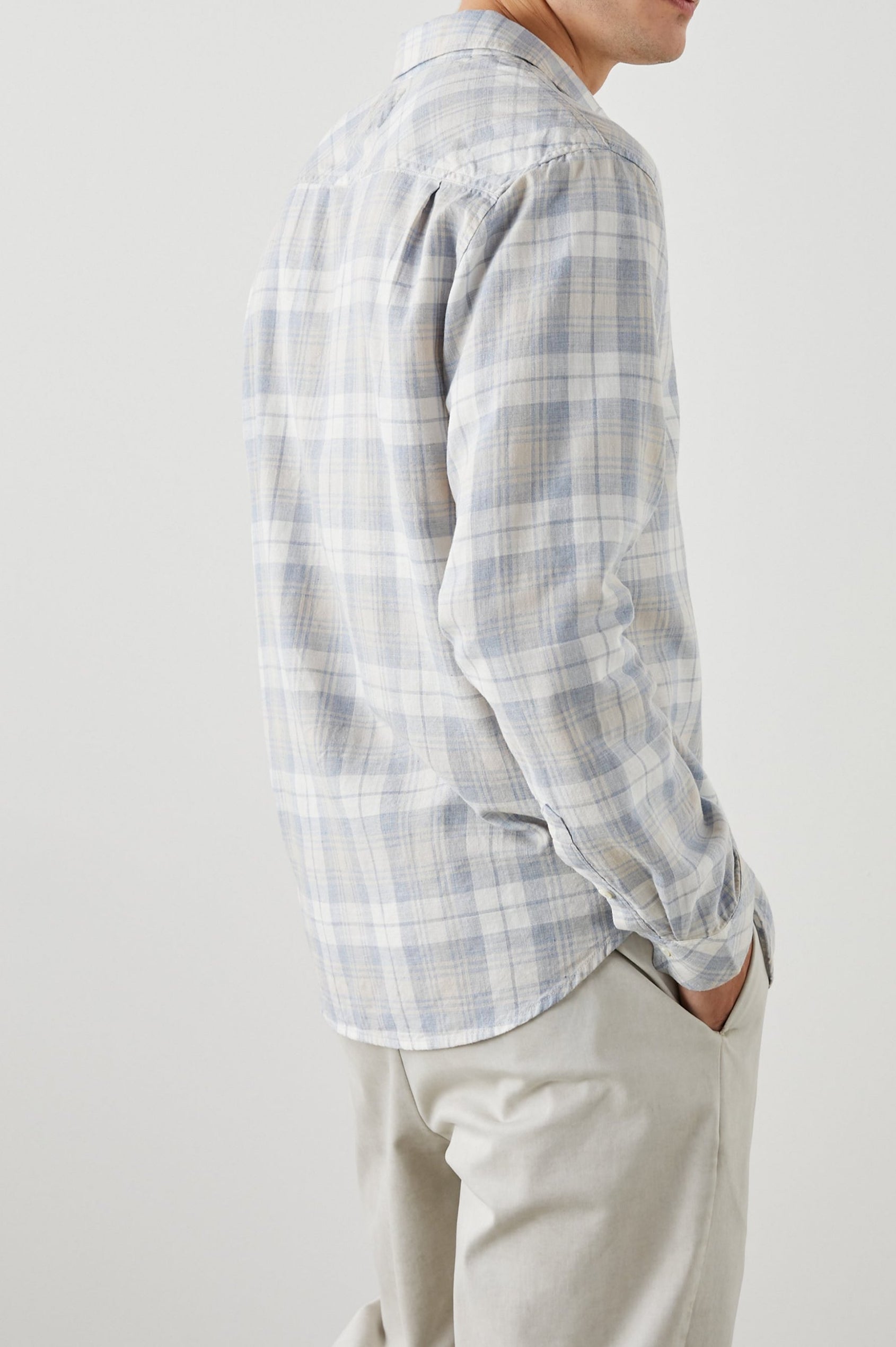 WYATT MIRROR CREAM MELANGE SHIRT - SIDE