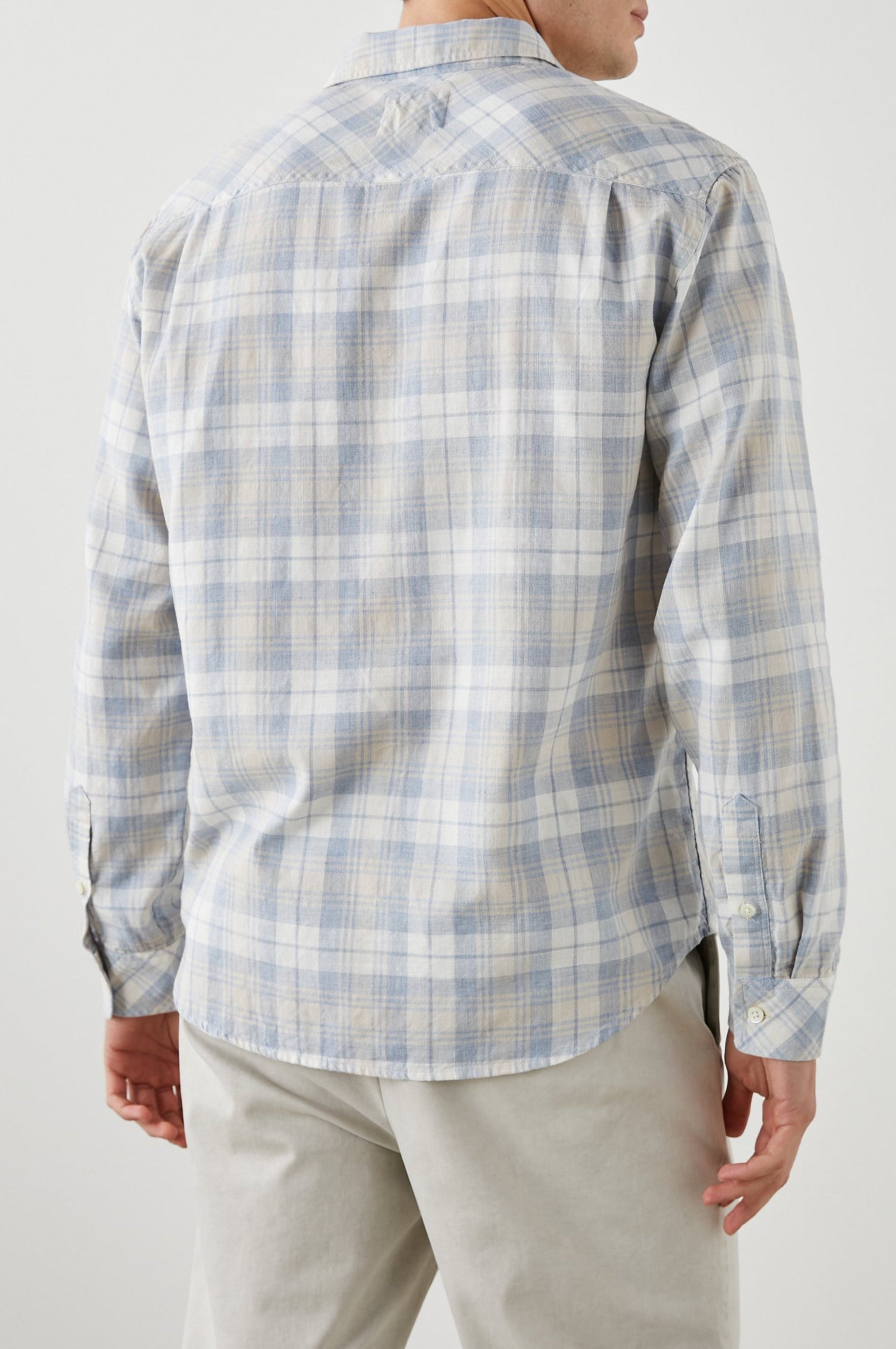 WYATT MIRROR CREAM MELANGE SHIRT - BACK