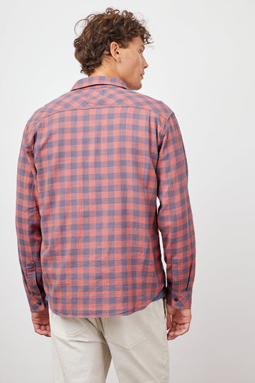WYATT APRIL ROSE BUTTON DOWN LONG SLEEVE SHIRT -BACK