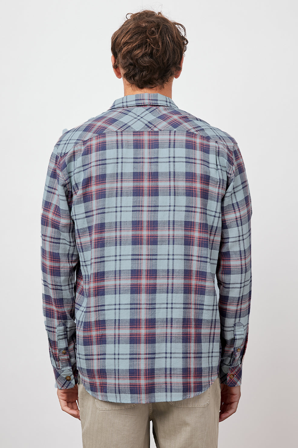 WYATT KALEIDOSCOPE SAGE BUTTON DOWN LONG SLEEVE SHIRT-BACK