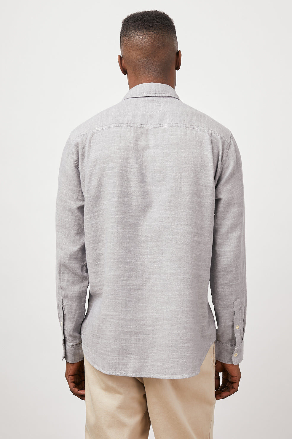 WYATT STEEL OXFORD LONG SLEEVE BUTTON DOWN- BACK