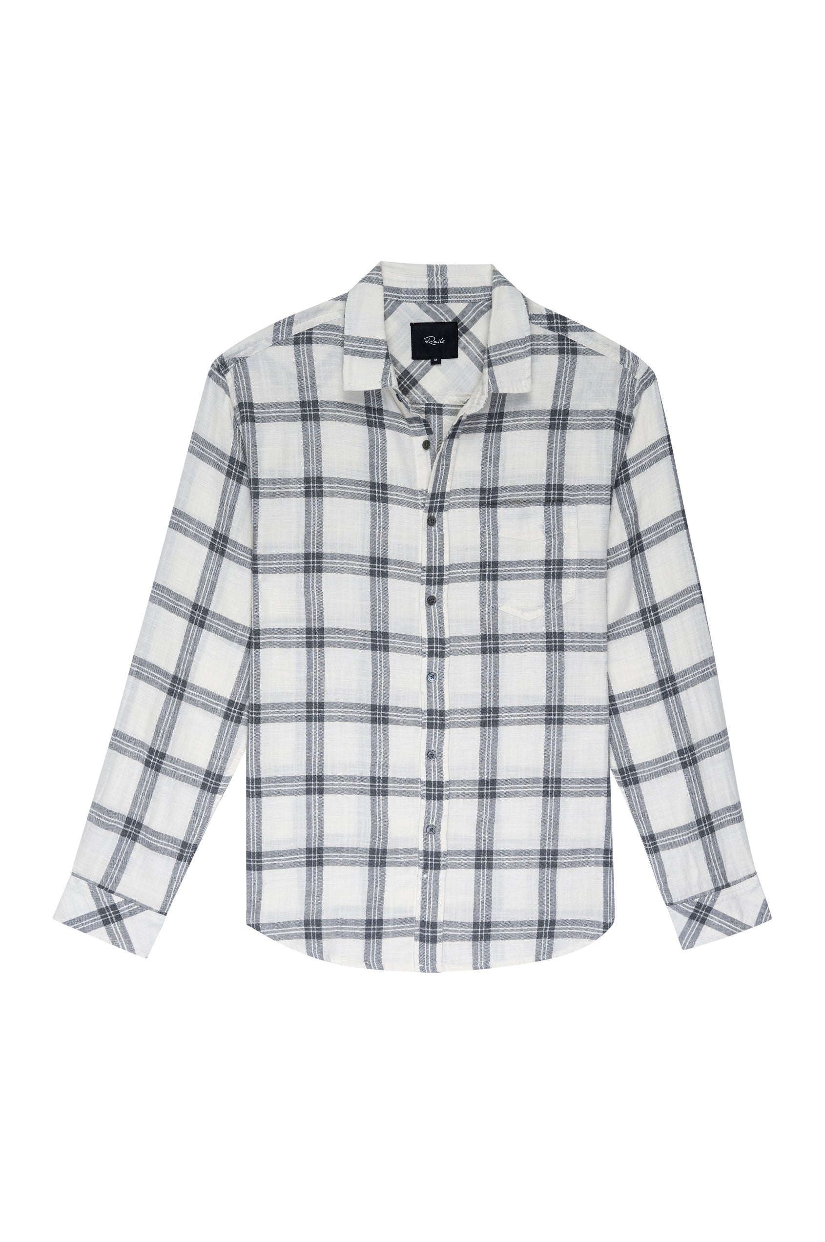 WYATT WHITE MIRROR MELANGE LONG SLEEVE BUTTON DOWN - FLAT