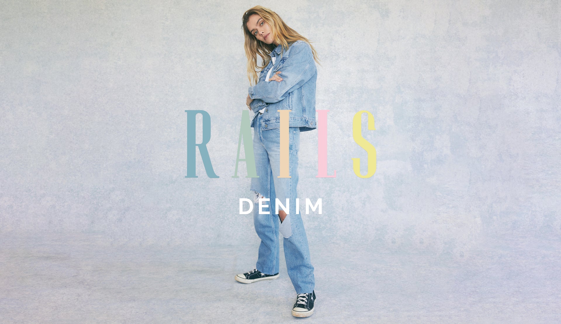 Rails Banner with full body image of Topanga Straight Jean