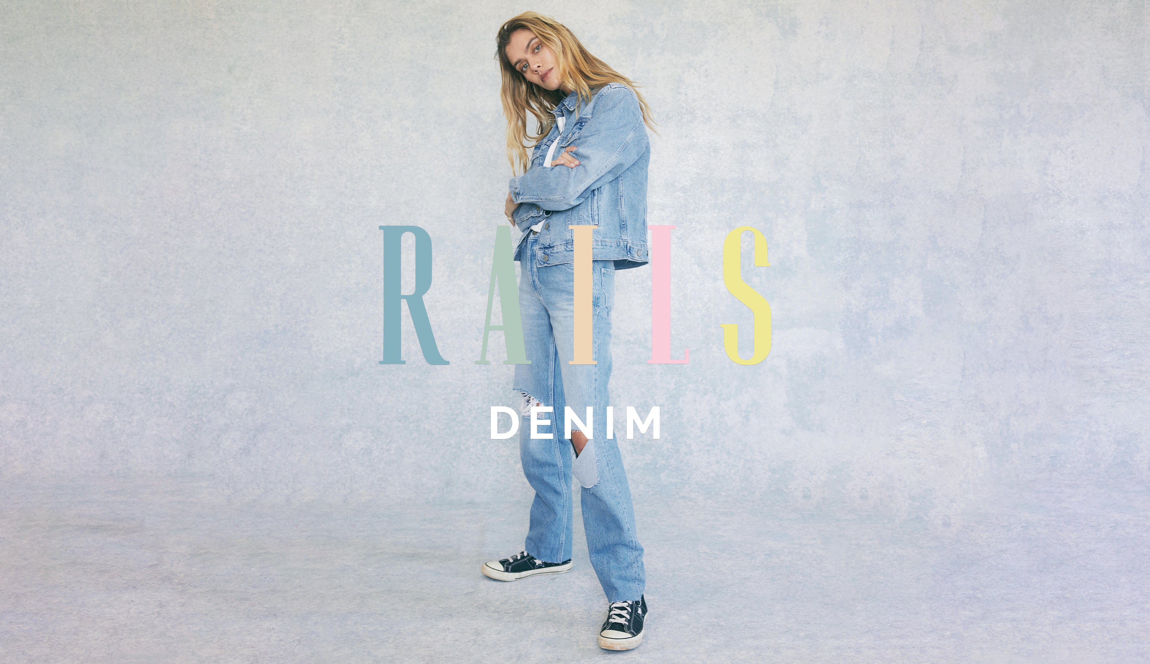Rails Banner with full body image of Topanga Straight Jean