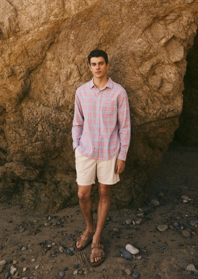 Front full body editorial image of model wearing Wyatt Shirt