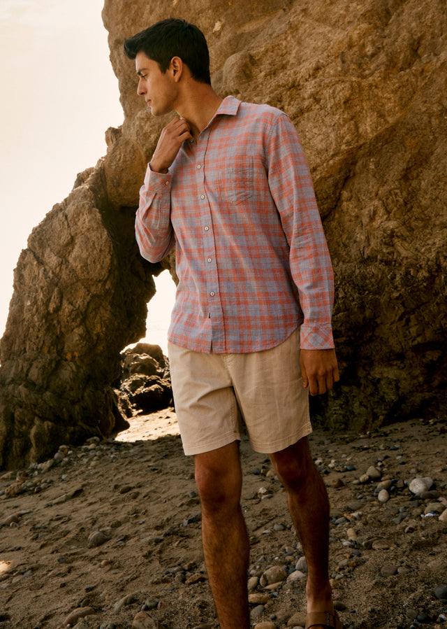 Front full body editorial image of model wearing Wyatt Shirt