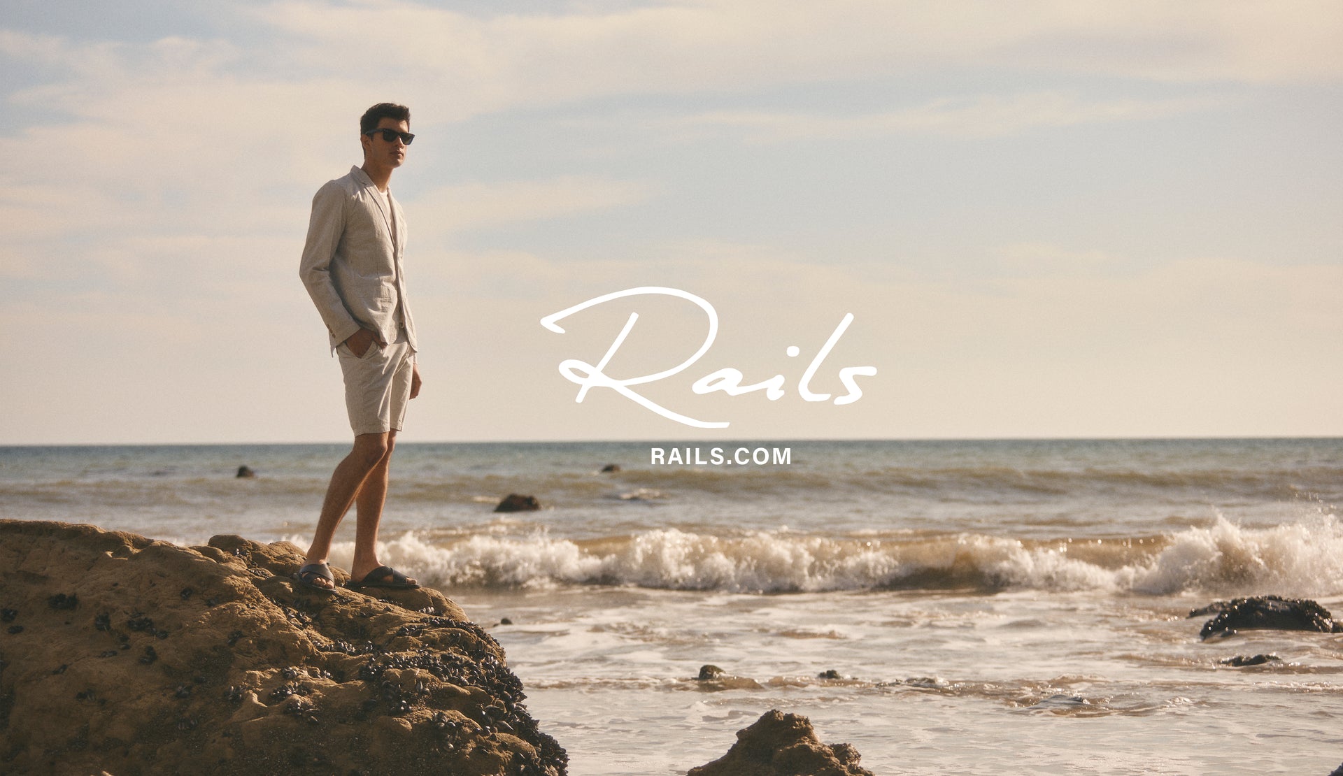 Editorial image of model wearing Sorrento Blazer and Arsene Short