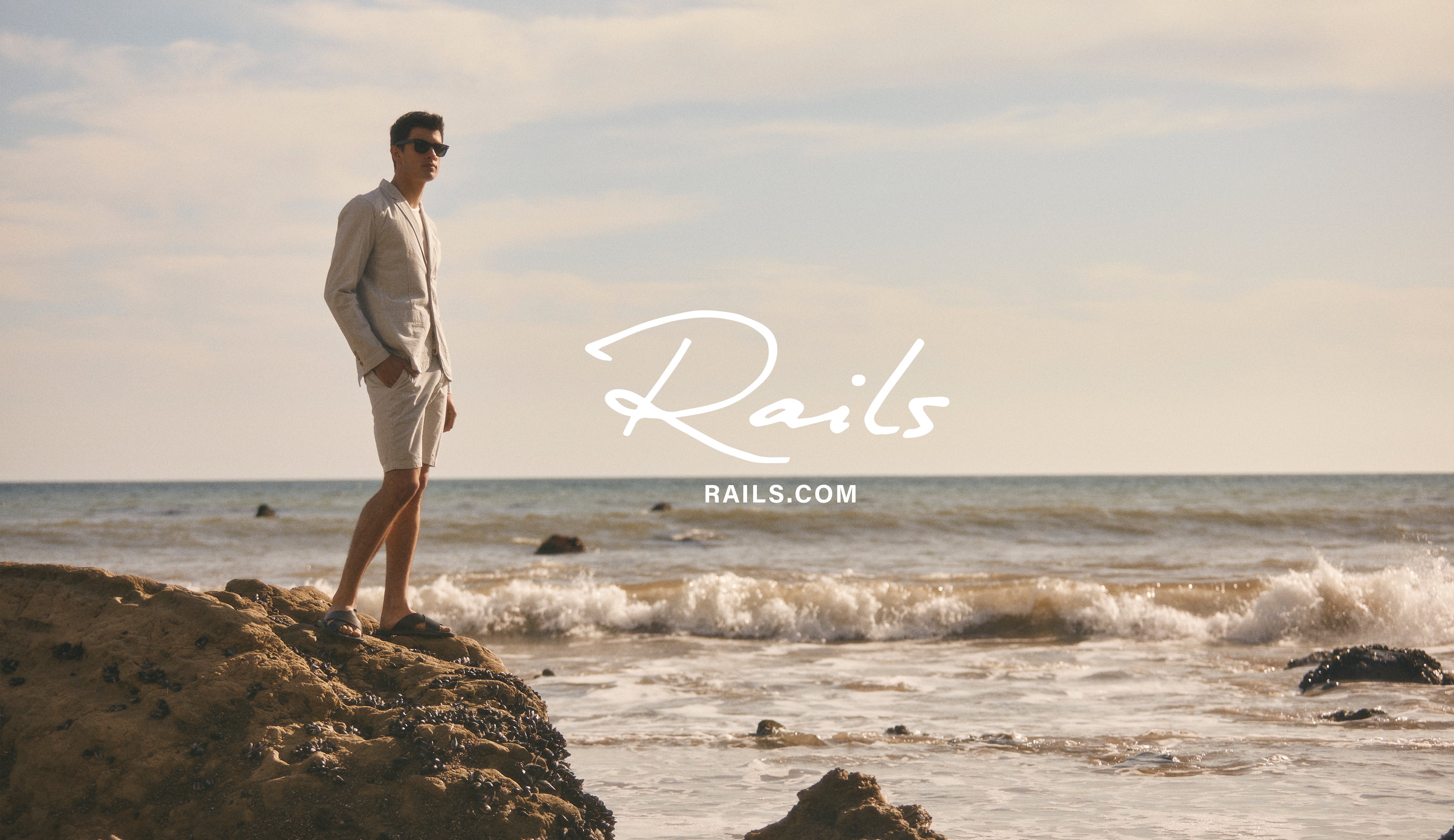 Editorial image of model wearing Sorrento Blazer and Arsene Short