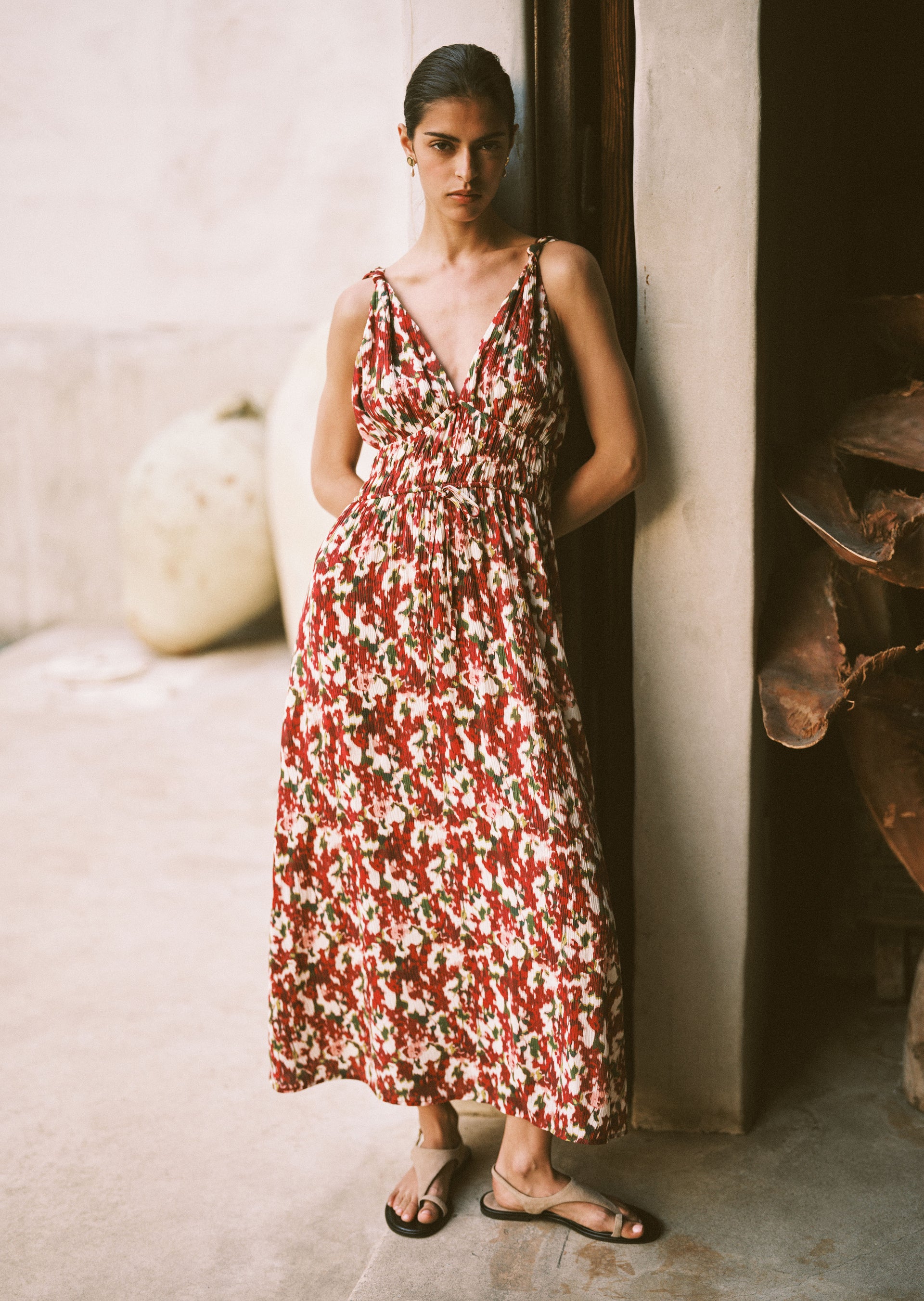 Women wearing floral patterned dress 
