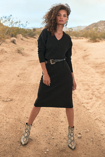 margot black sweater-dress - editorial