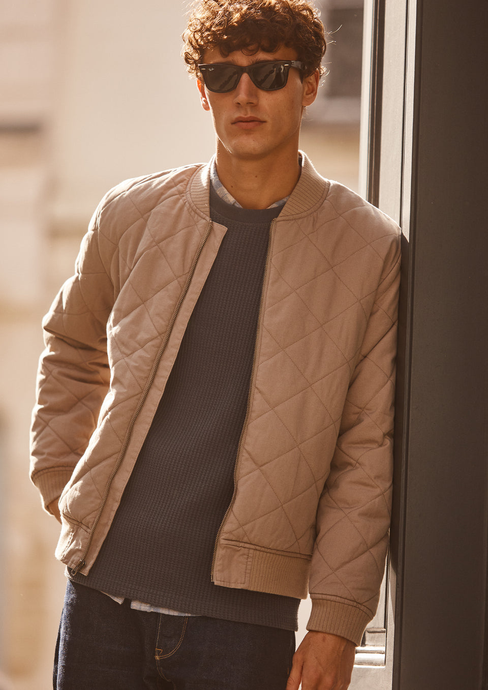FRONT EDITORIAL IMAGE OF MODEL WEARING PENINSULA JACKET AND WADE THERMAL 