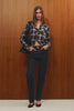 Hunter Button-Up Plaid Shirt in Signature Soft Rayon With Loose Twill Weave, With Collar and Long Sleeves in Espresso Indigo Colorway - Upper Body Front View Featured on Model - Video