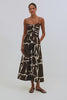 Fisher Maxi Dress With Stretch Jersey Bodice With Ruching Flowing Poplin Skirt Adjustable Shoulder Straps and On-Seam Pockets in Terra Colorway - Video - Full Body Front View Featured on Model