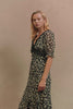 Annmarie midi dress in Daisy Dot Combo, featuring a feminine mix of floral and polka dot patterns - front full body view featured on model.