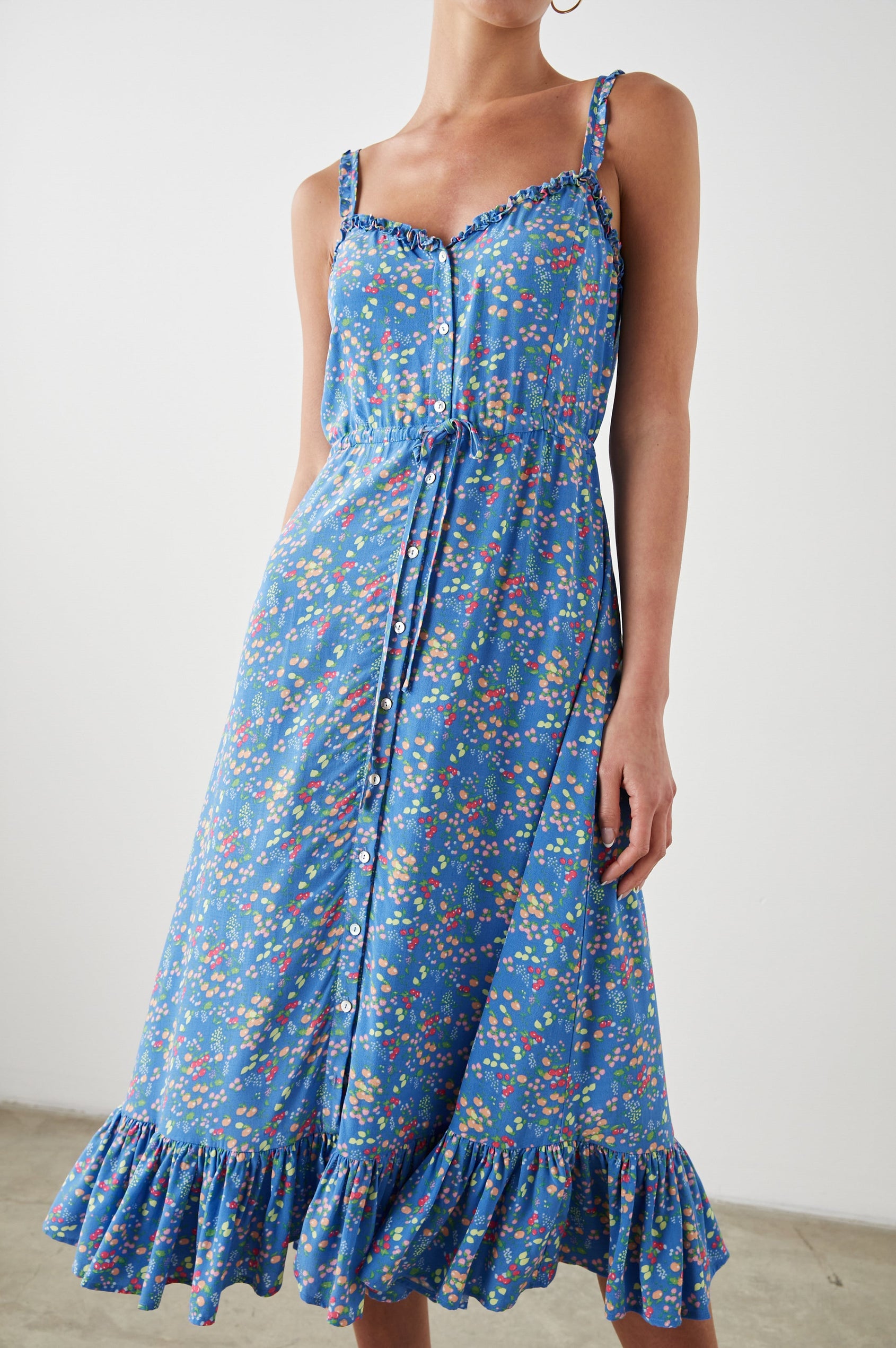 ADALYN DRESS BLUE CITRUS GROVE - DETAIL