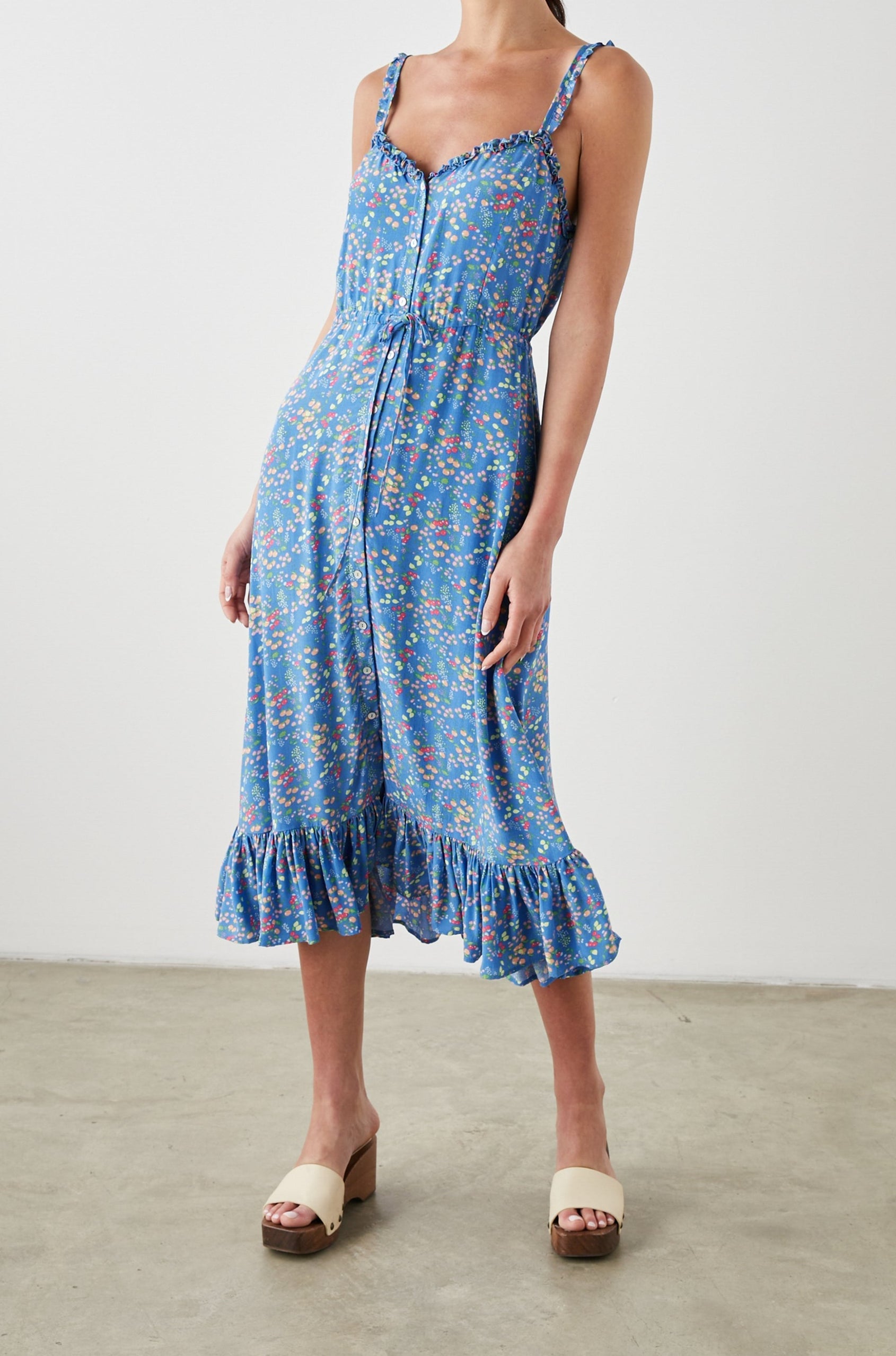 ADALYN DRESS BLUE CITRUS GROVE - FRONT FULL BODY