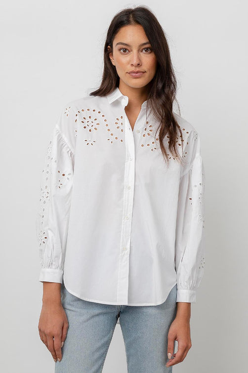 Alister White Button Down Long Sleeve Shirt - front