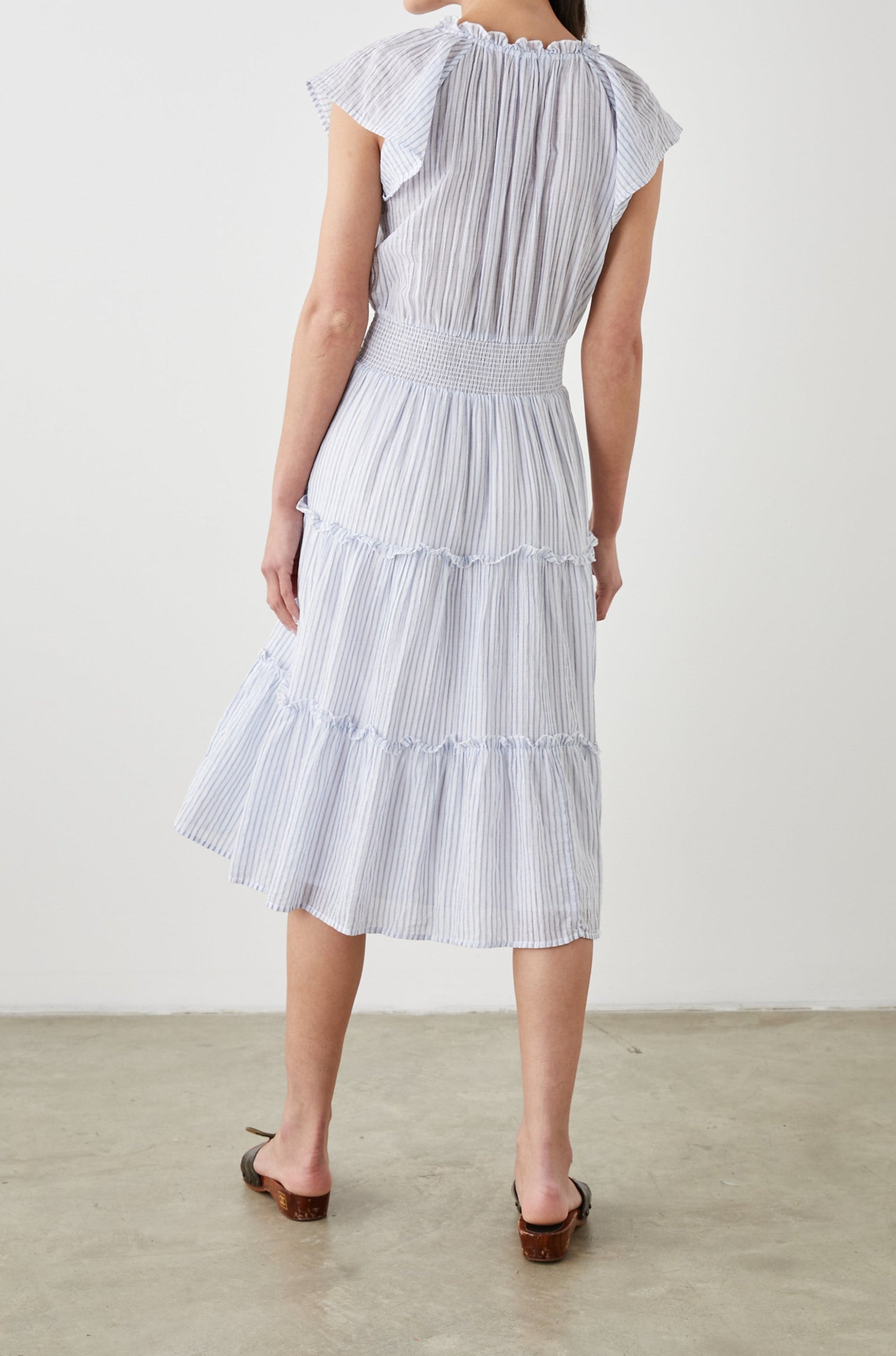 AMELLIA DRESS CINO STRIPE - BACK